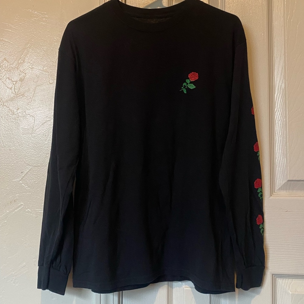 Black Longsleeve with Rose Detailing